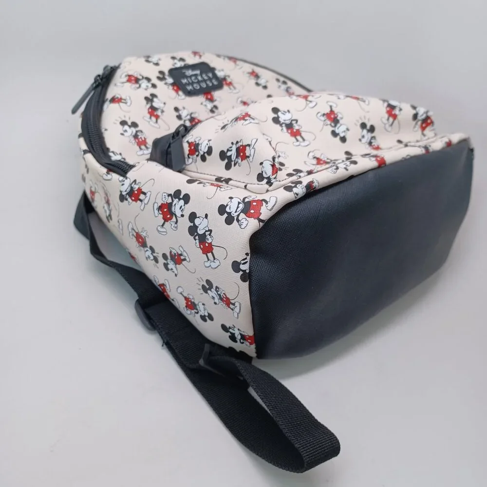 Disney Mickey Mouse Backpack BioWorld Cream Black‎ Red Mini Bag NEW